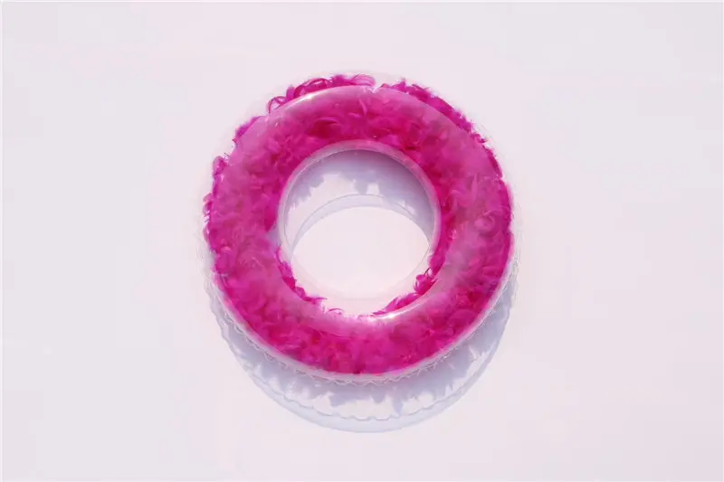 80cm Rose Red Inflatable Shiny Pool Float Heart Swimming Ring Shining Love Circle Pool Ring Swimming Float Heart Tube Swim Ring Pool Toy - Цвет: 80cm Rose Red