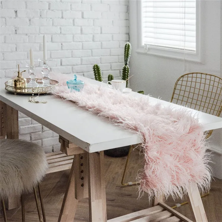 Длинный меховой стол бегун Decoracion Mesa Hogar хлопок лен Chemin De table tafeller для вечерние Keukenloper