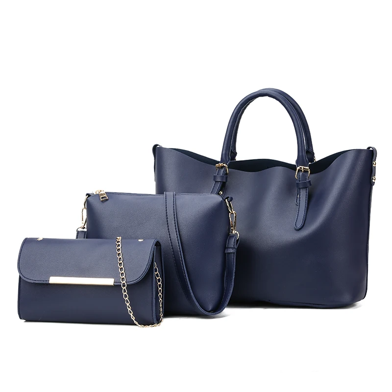 3Pcs/Sets Women Handbags Leather Shoulder Bags Female Large Capacity Casual Tote Bag Bucket Purses And Sac A Main Femme | Багаж и сумки