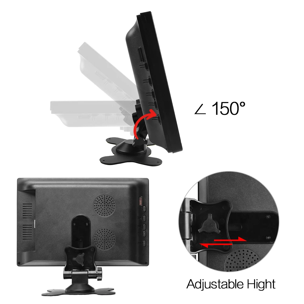 SRJTEK 10 1 &quotHD LCD 1280*800 автомобильный компьютер ТВ дисплей сенсорный экран HDMI