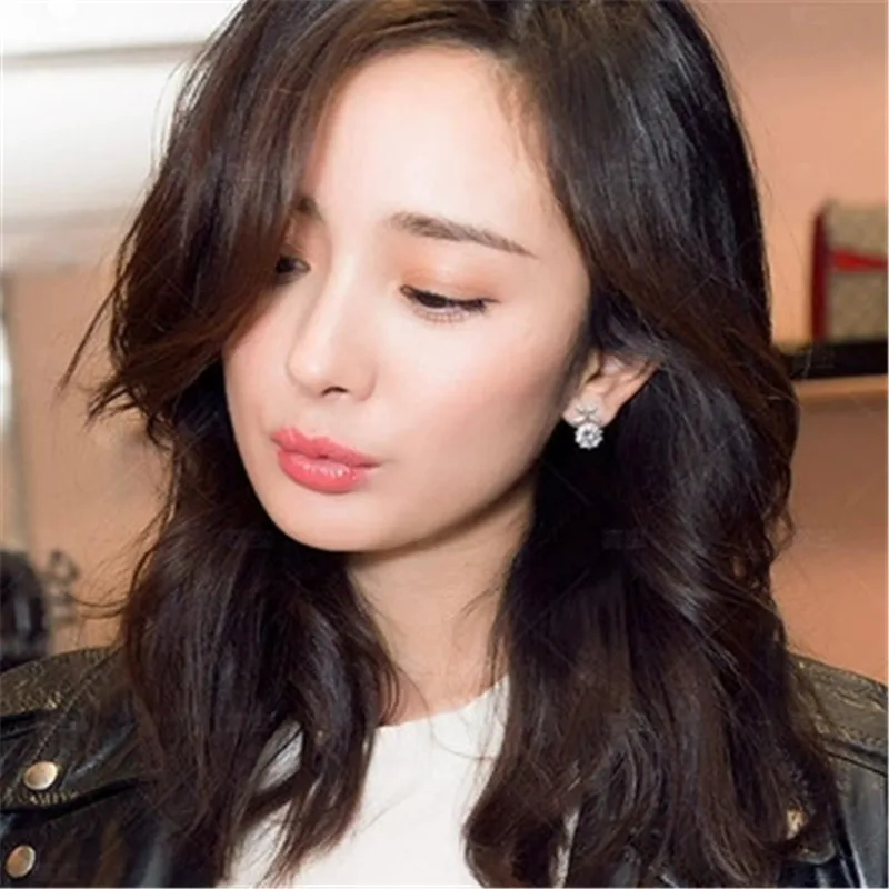 Серьги гвоздики из стерлингового серебра 925 пробы темпераментные серьги с бантом