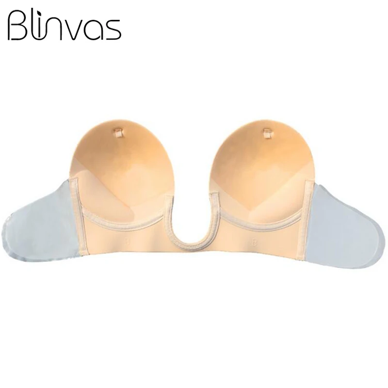 Blinvas, бюстгальтер без бретелек, однотонный, на каждый день, спандекс, Силиконовые бюстгальтеры, бесшовные, пуш-сикрет, Силиконовые бюстгальтеры