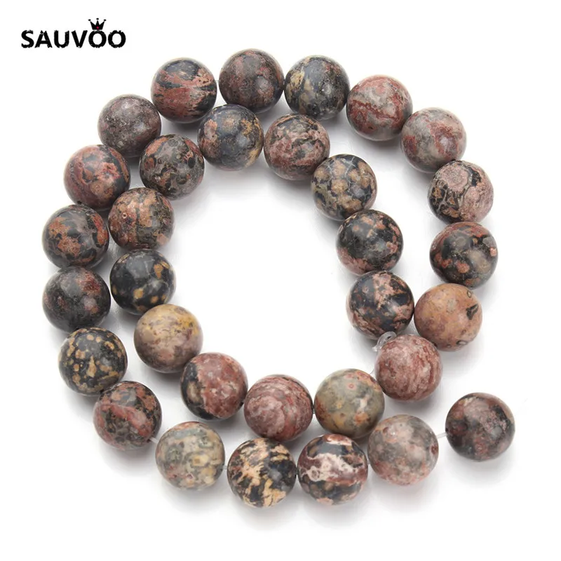 Круглые шарики в виде снежинок SAUVOO круглые из натурального камня 6 мм 8 10 12 для