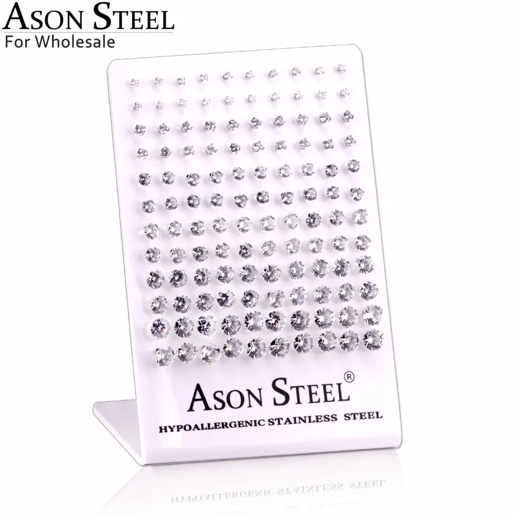 Круглые серьги ASONSTEEL золотого/серебряного цвета 60 парт/лот из нержавеющей стали