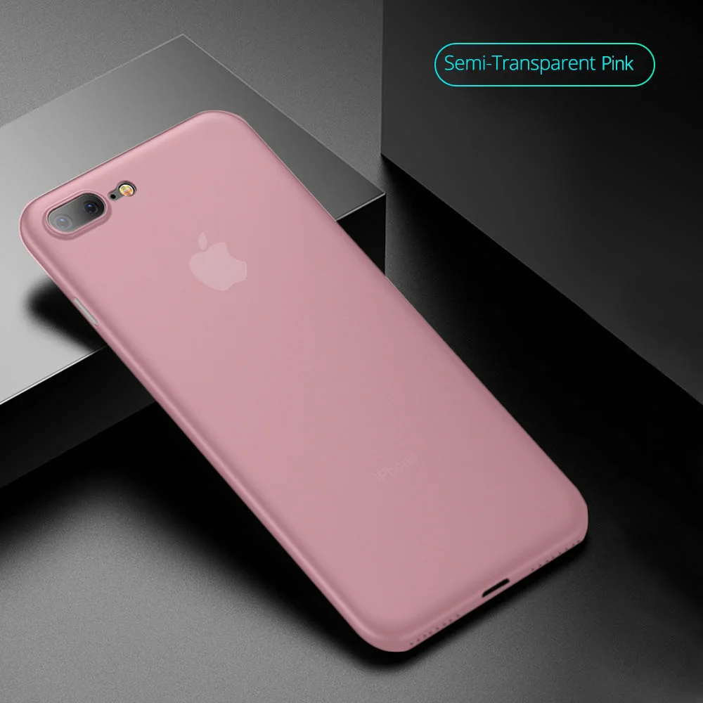Розовый Полупрозрачный матовый чехол для телефона iPhone 7 8X6 6S Plus 5 противоскользящий для iPhone XR XS MAX 11 Pro MAX Ультратонкий чехол - Цвет: Розовый