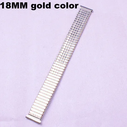 Wholesale 10pcs/lots High quality 18MM gold color stainless steel Watch Bands elasticity watch strap -05137