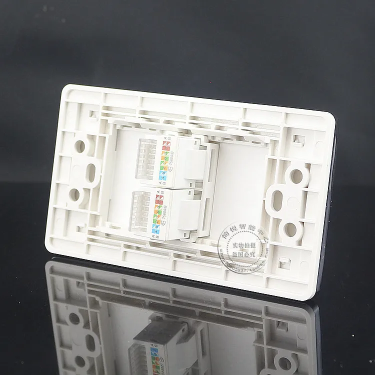 120 мм Настенная розетка 2 порта Двойная сеть LAN RJ45 Cat5e панель передней панели