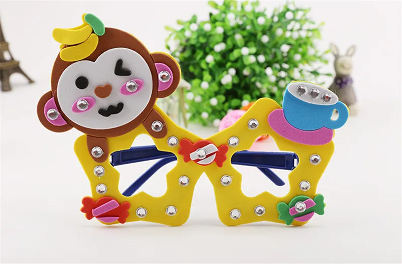 Happyxuan 16 шт/партия милые DIY мультфильм очки Eva наборы для ремесла игрушки для детского сада для детей подарок на день рождения