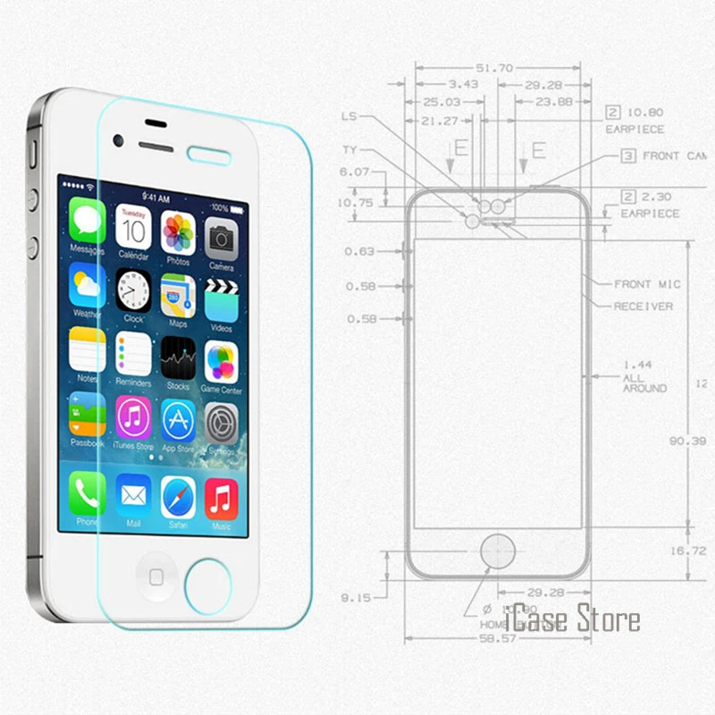 9H твердость HD Закаленное стекло протектор экрана для iPhone 4 4S 5 5S 5C 6 6S Plus 7 7Plus SE