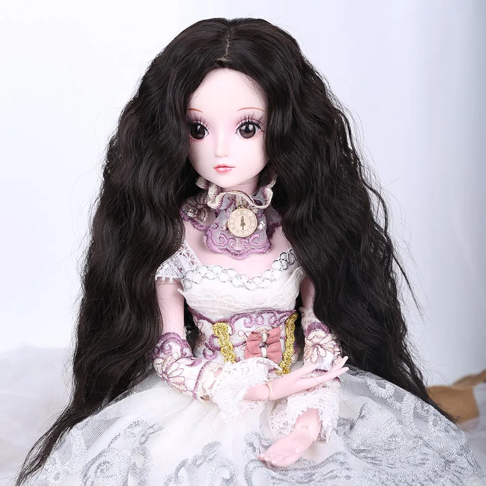Allaosify серебристо серый Боб Длинные прямые и кудрявые челки 1/3 1/4 BJD парики из