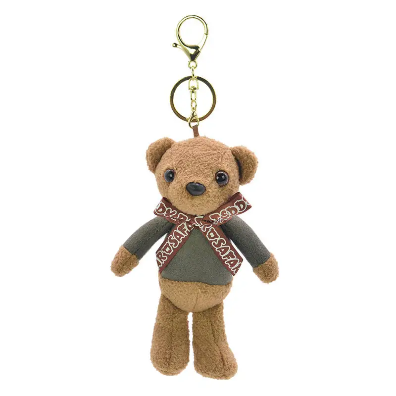 gray Golden keychain Милая плюшевая игрушка брелок Брелок на Рюкзак 16 см маленький подарок плюшевый мишка детский подарок на день рождения друзьям - Цвет: gray Golden keychain