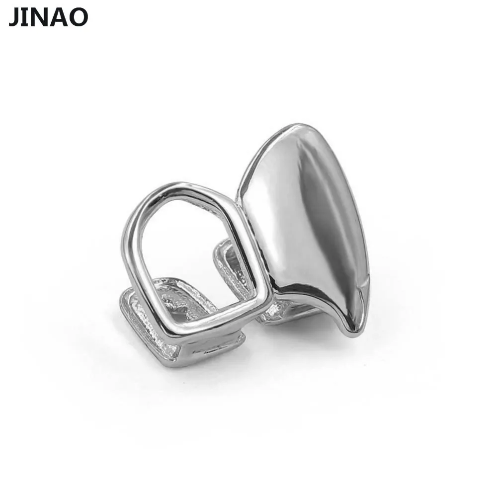 Двойная крышка JINAO Fang Grillz желтая золотая розовая Посеребренная Canine два зуба