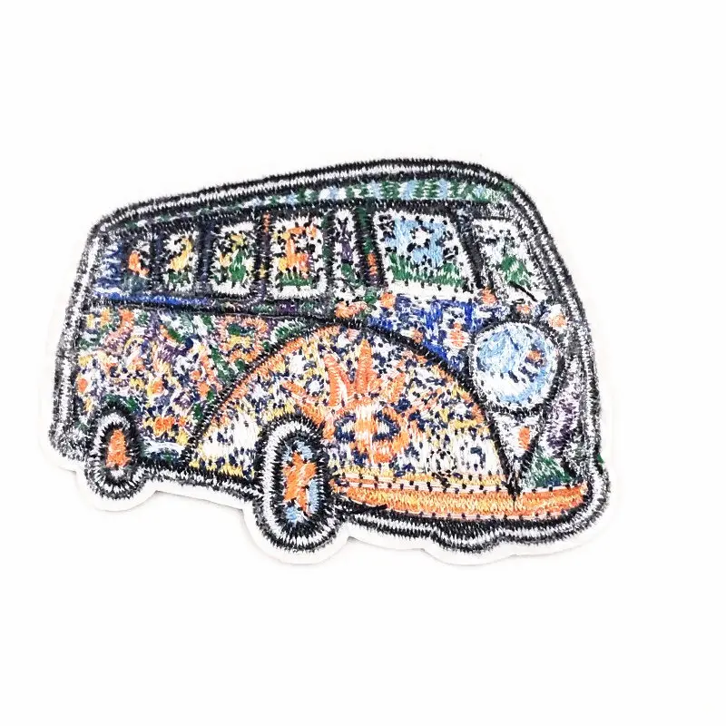 1 шт красочные вышитые психоделические автобус Hippie Peace & символ любви шить