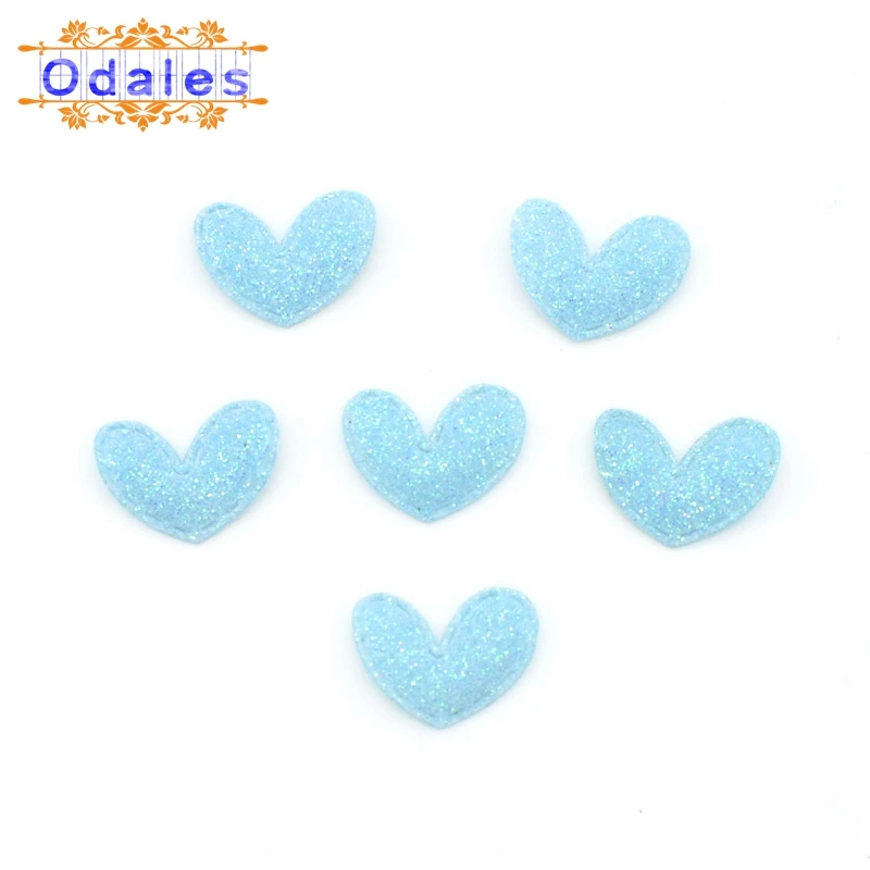 Lake Blue 60 шт. Kawaii блестящее маленькое сердце патчи 2 см мягкие аппликации для одежды Швейные принадлежности "сделай сам" ремесло украшения - Цвет: Lake Blue
