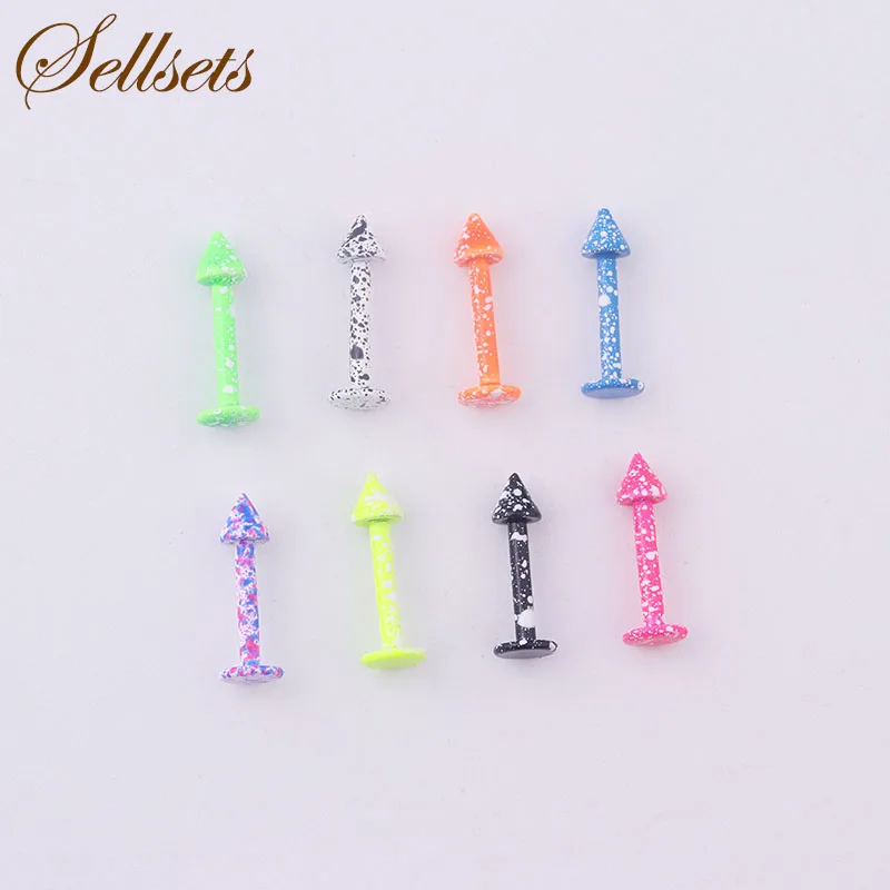 Sellsets украшения для пирсинга оптом микс 8 шт. 16G Нержавеющая сталь конус губной