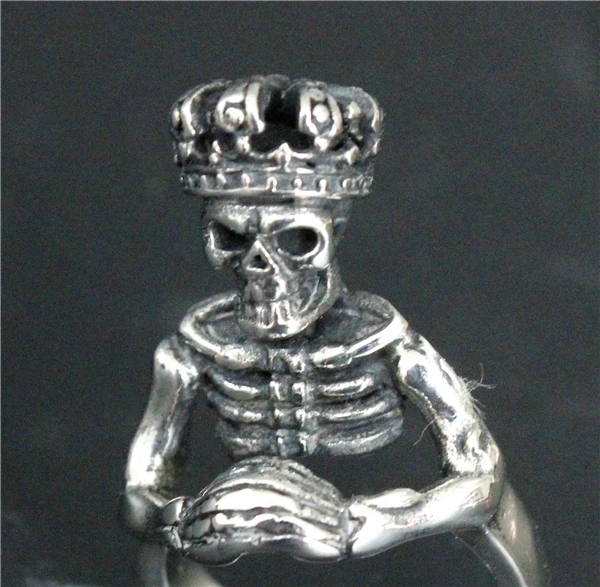 Кольцо с короной и черепом камнем из нержавеющей стали 316L|skull ring|ring with stonering women |