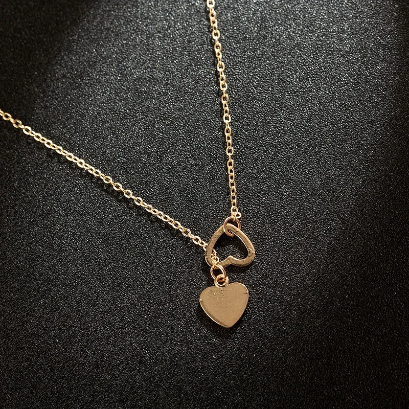 Фото 2019 Fashion New Personality Peach Heart Love Long Pendant Women's Necklace Metal Birthday Gift Jewelry Statement Necklace №2