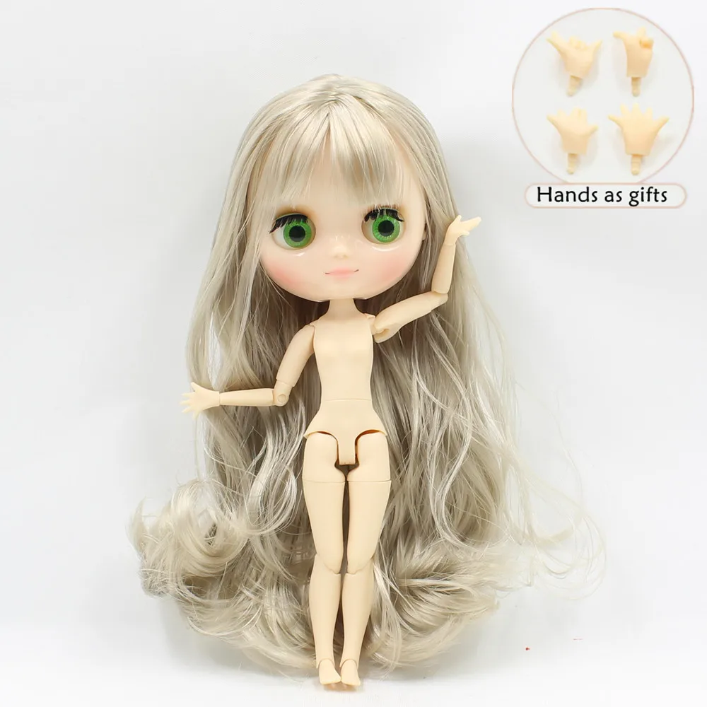 Ледяная фабрика кукла Middle blyth joint doll 210BL8800 волнистые волосы с челкой серебряные волосы, 1/8 кукла(20 см - Цвет: nude doll