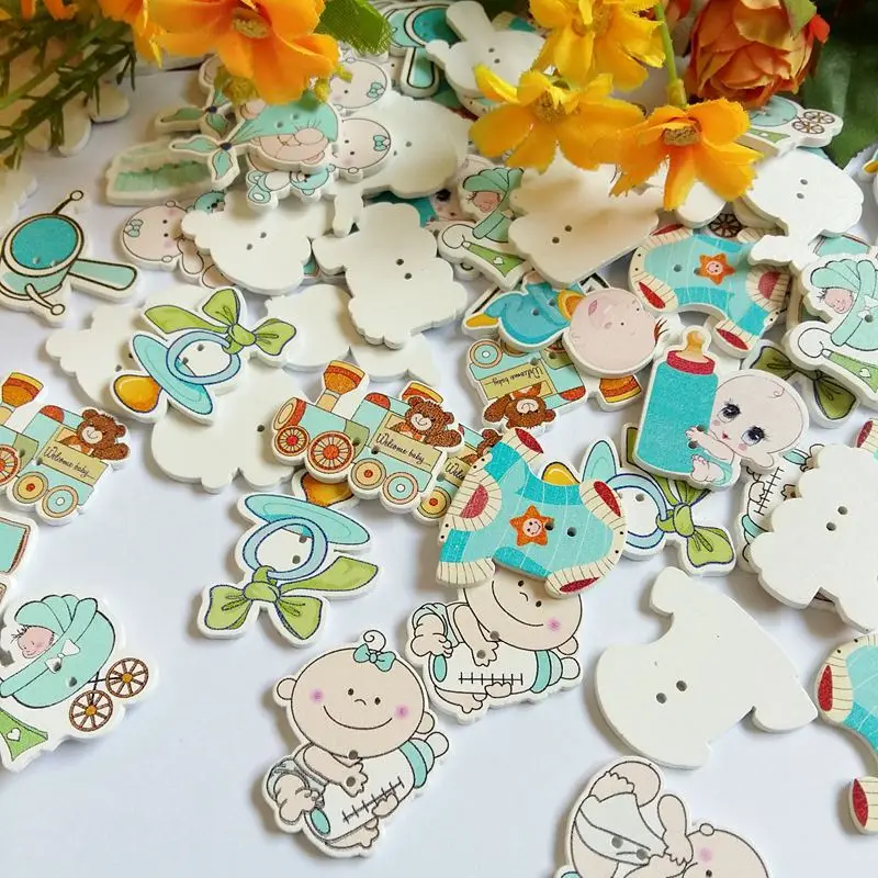 40 шт. деревянные пуговицы для шитья с 2 отверстиями|button flatback|sewing woodenrandom mixed decorative buttons |