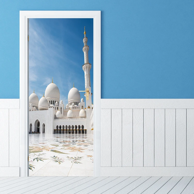 2 шт./компл. креативные мусульманские узоры дверь ПВХ Плакат Наклейка Окно