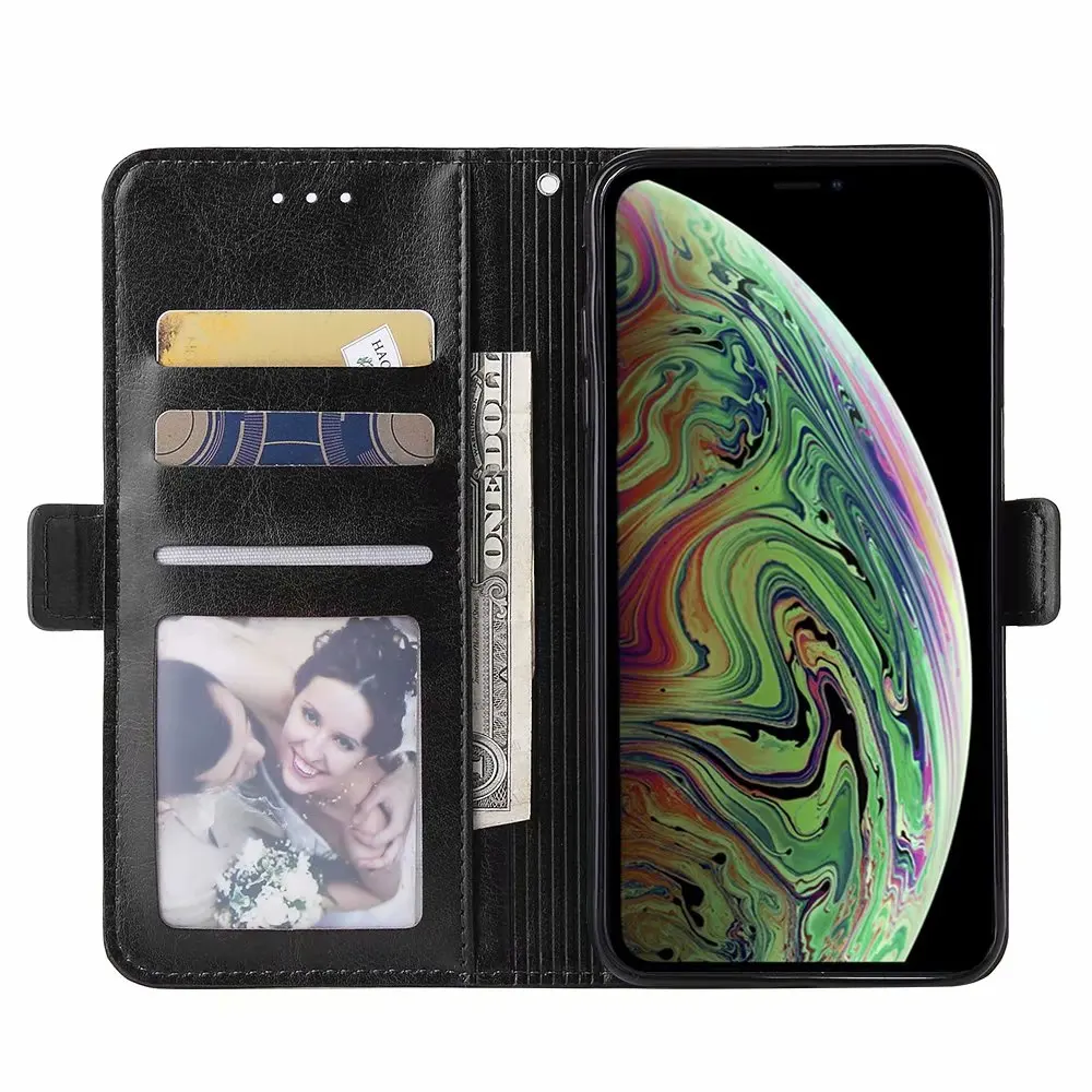 Кожаный чехол кошелек на молнии для Samsung M10 M20 M30 Note 9 8 A10 A30 A20 A40 A50 A70 рамка слот ID