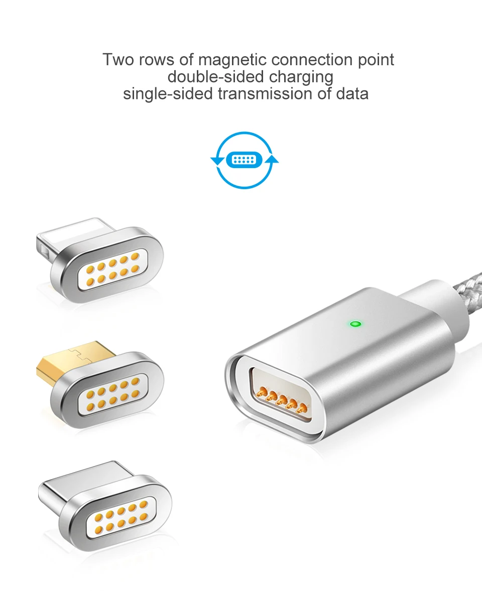 Elough E04 Магнитный кабель для iPhone samsung Xiaomi Micro usb type C кабель для быстрой зарядки мобильного телефона магнит Зарядное устройство USB кабель
