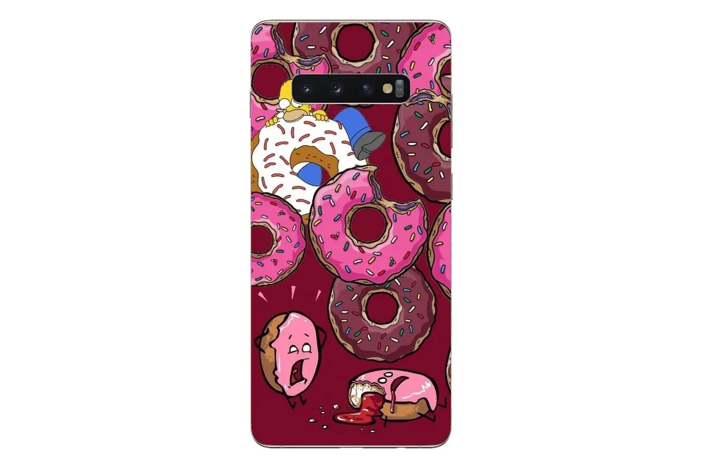 Симпсон ест пончик Мягкий силиконовый чехол для телефона samsung Galaxy M10 M20 S10E S10 S9 S8 S7 S6 Plus Edge Note9