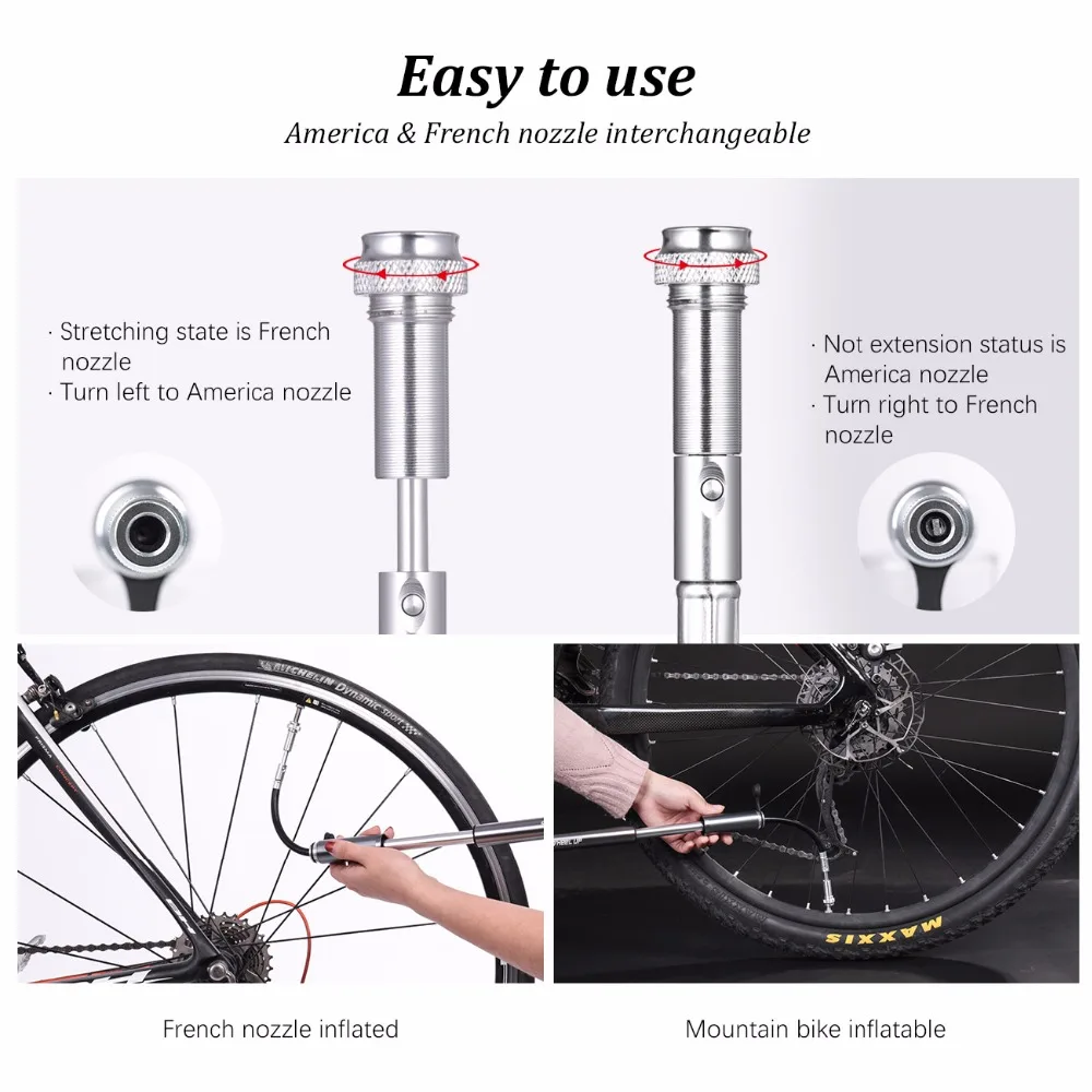 Колесный мини насос для велосипеда Портативный MTB велосипедный Аксессуары (A/V) (F/V)