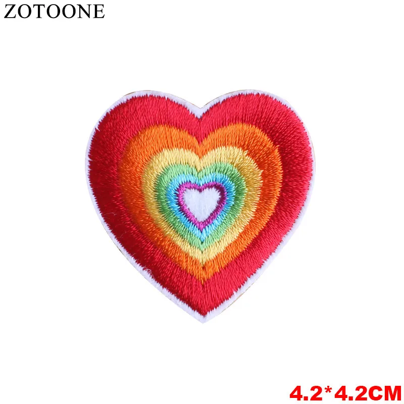 ZOTOONE Животные вышивка патчи для одежды Сделай Сам полосы аппликации Сова Одежда Наклейки железные значки сердце блесток патчи - Цвет: PE0135CT