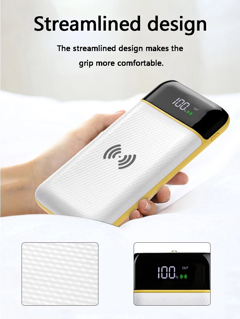 Быстрая зарядка Беспроводная зарядка power Bank 20000 мАч внешняя батарея портативное зарядное устройство для мобильного телефона универсальное зарядное устройство 2 USB