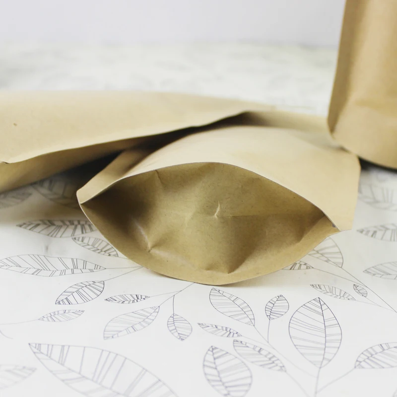 * Новый дизайн Вощеная крафт-бумага Ziplock мешок бумажный для орехов цельнозерновых