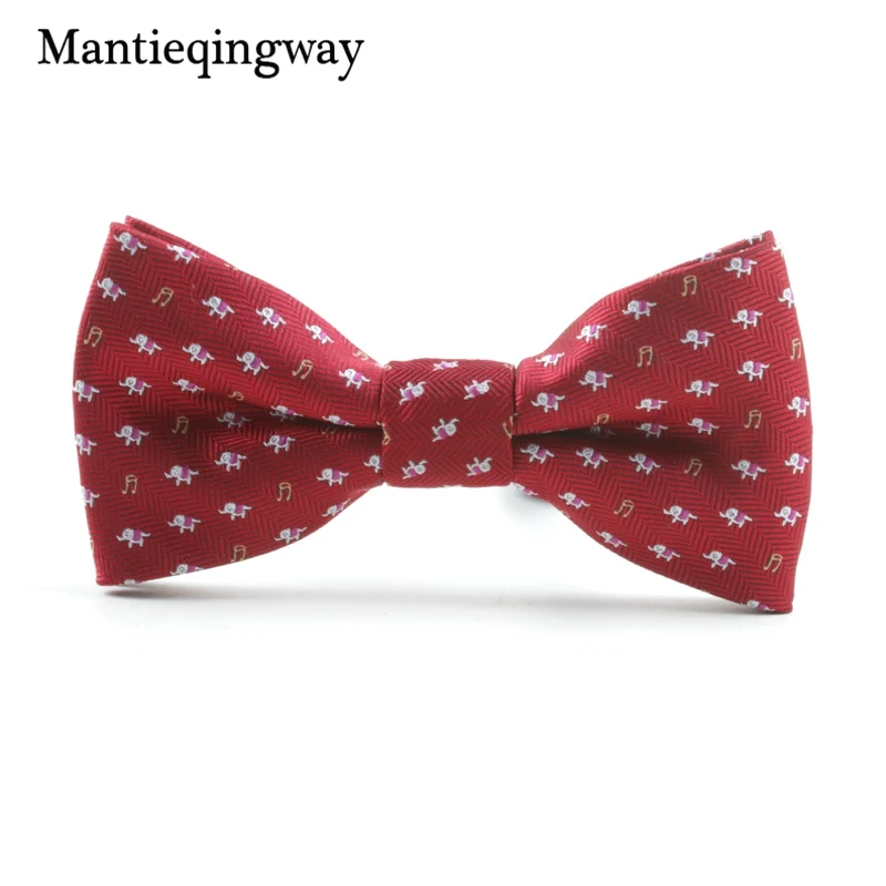 Mantieqingway/галстук-бабочка с рисунком лося из мультфильма; галстук-бабочка из полиэстера для мальчиков; повседневные Галстуки с бантом; галстуки-бабочки; рождественские детские аксессуары галстук-бабочка