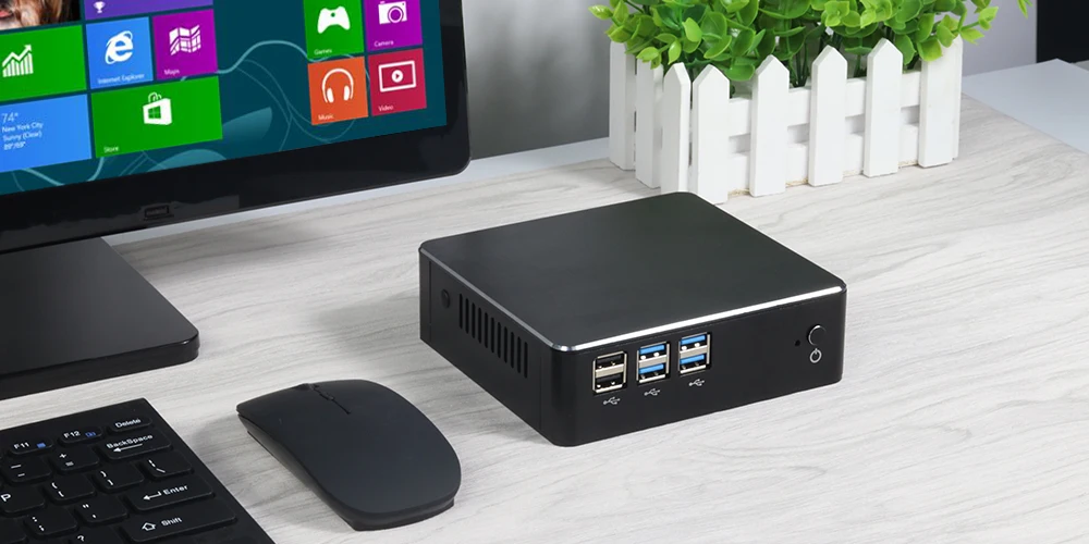 Мини ПК Intel Core i7-7500U Windows 10 8GB ram 480GB SSD HDMI VGA 4K UHD 300M WiFi Gigabit Ethernet 6* USB неттоп NUC