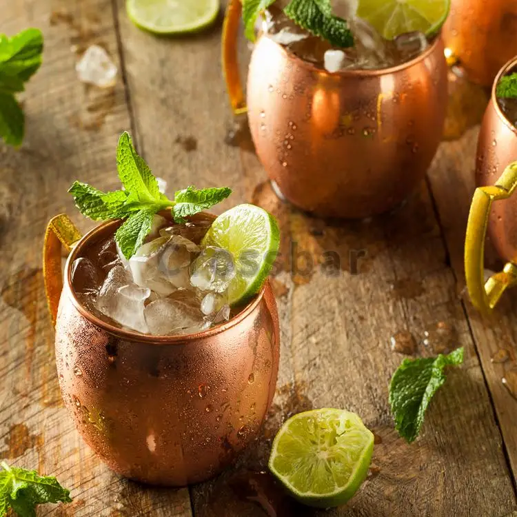 Оптовая продажа гладкая Московская мюла кружка-барабан медная пивная чашка