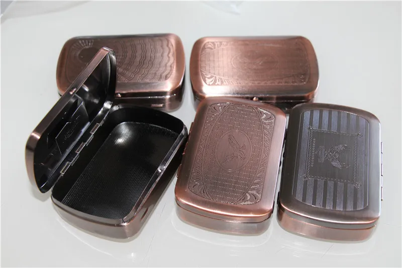 5 шт./лот бронзовый металлический Карманный табачный ящик винтажная сигарета с
