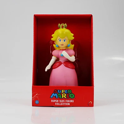 Peach stand with box 17-25 см Большой размер! Супер Марио Фигурки игрушки Марио Луиджи Йоши Жаба Ослик Конг Персик Принцесса Боузер ПВХ фигурка модель игрушки - Цвет: Peach stand with box