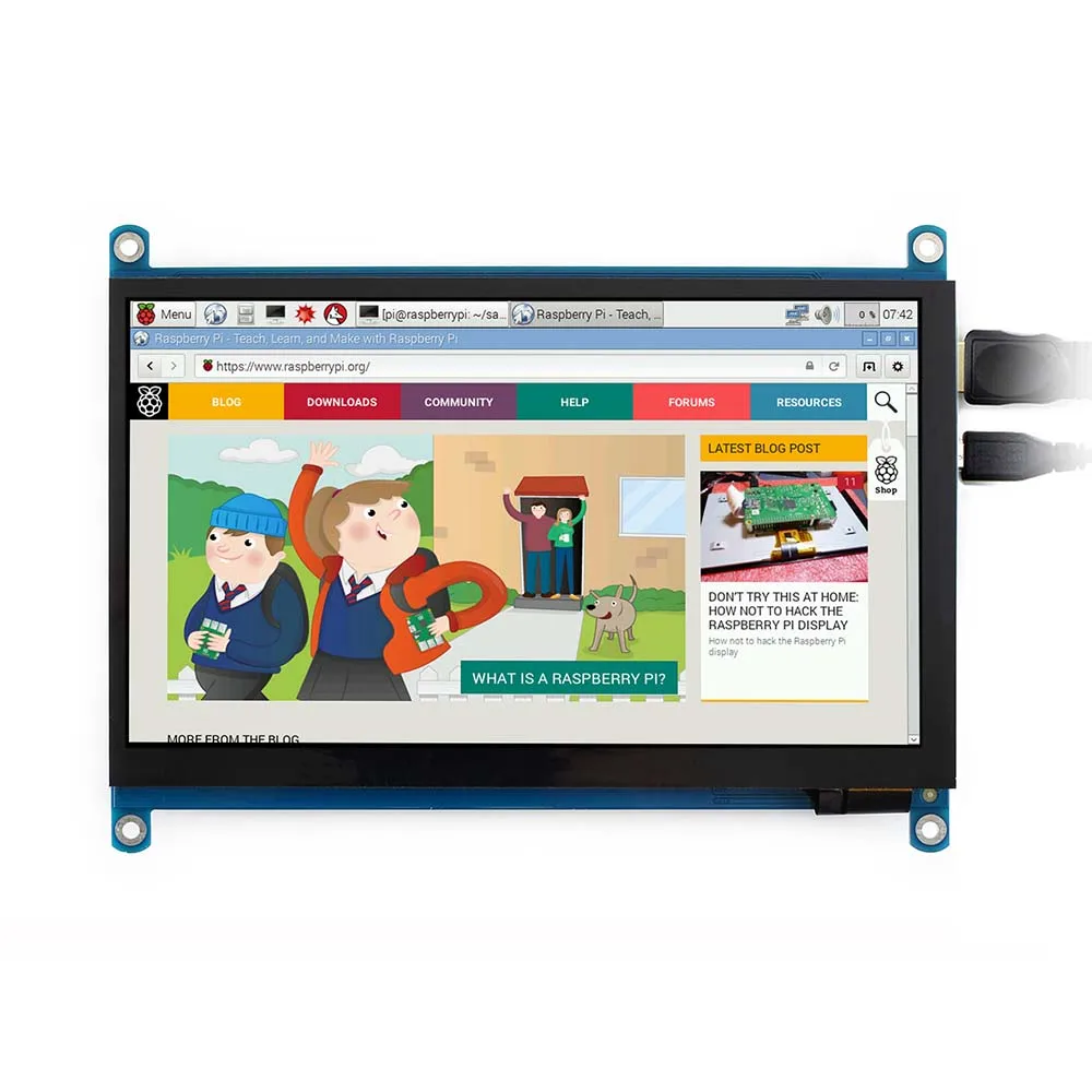 7 дюймов HDMI ЖК-дисплей(H) планшетный монитор 1024x600 ips емкостный Сенсорный экран поддерживает Raspberry Pi BB Черный Banana Pi и т. д