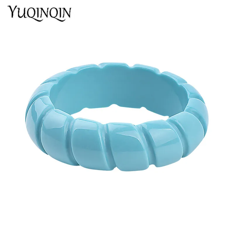 Винтажные браслеты из смолы с гравировкой модные в полоску для женщин акриловый