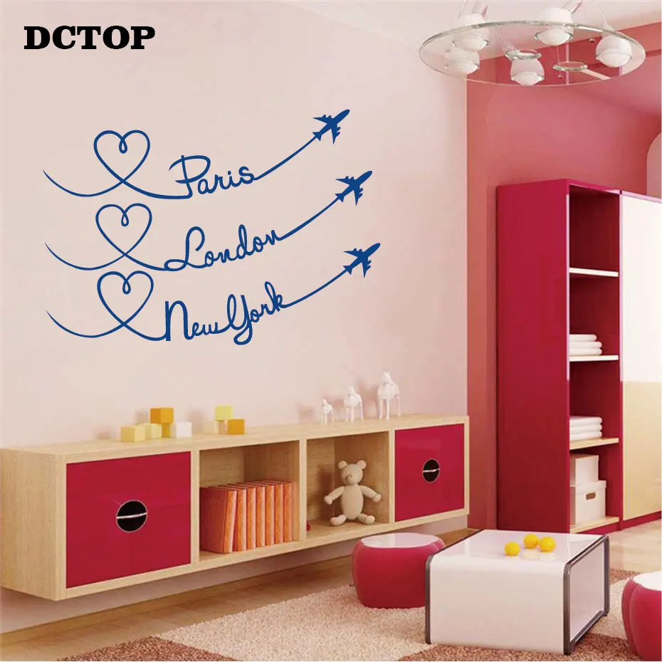 Путешествие в пары Лондон Нью-Йорк настенные Стикеры для гостиной спальни