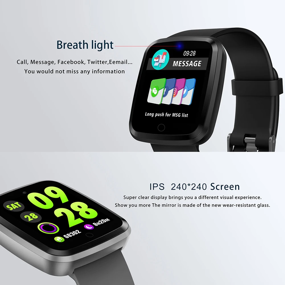 Красочные Экран V6 Смарт часы Bluetooth тепла Rate Monitor шагомер Водонепроницаемый