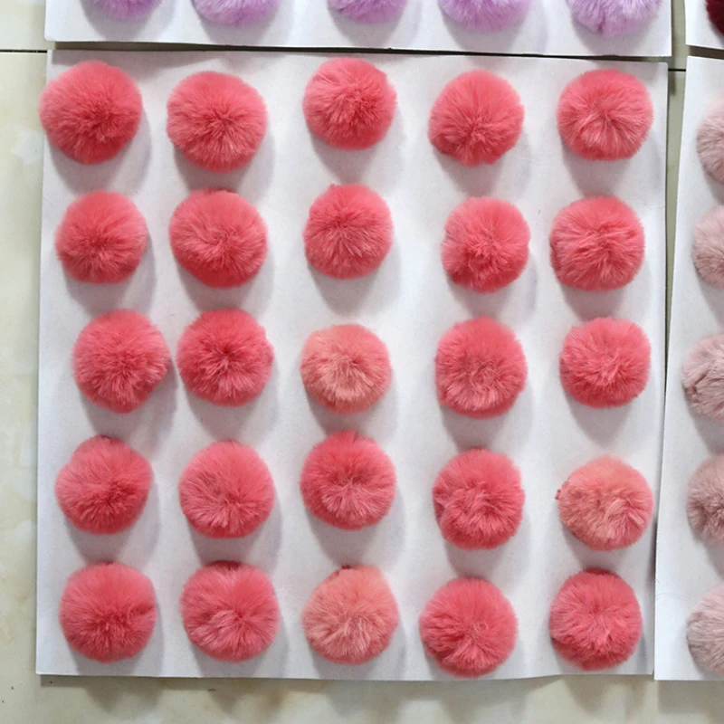 DIY 4 см Искусственный мех кролика помпон для женщин серьги обувь цепочка для ключей для сумки шляпа аксессуары для телефона помпон 100 шт./лот