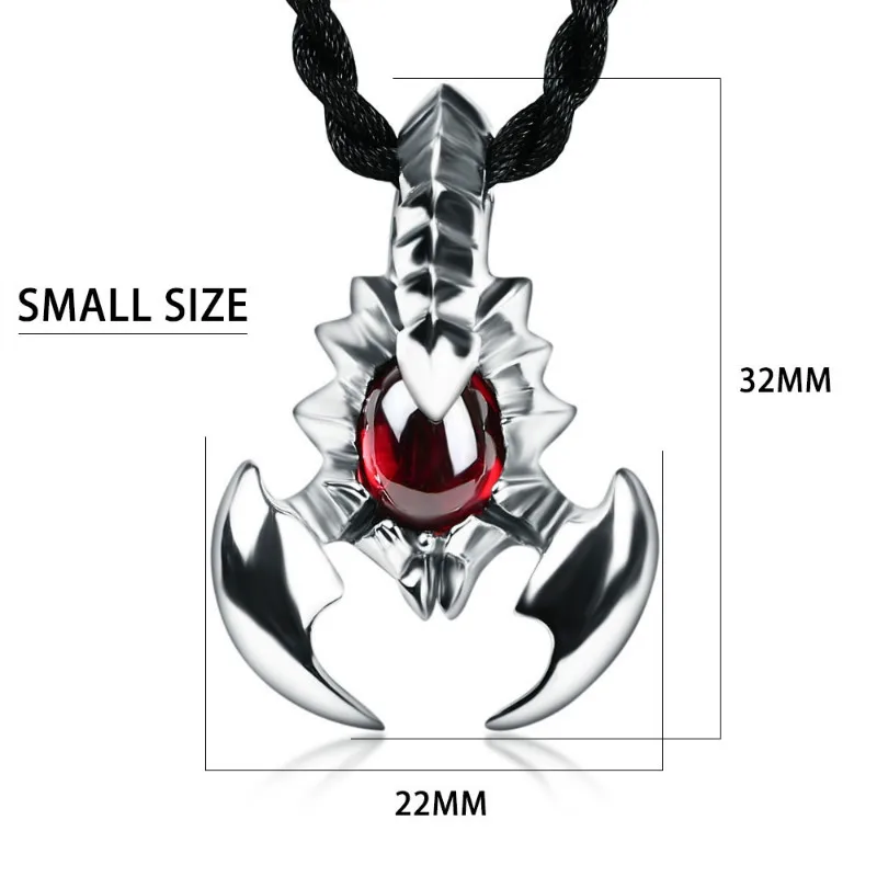 Small Size JIASHUNTAI, ретро серебро 925 пробы, подвеска Скорпион, ожерелье, серебряные ювелирные изделия, красный камень для женщин и мужчин, lvoers - Окраска металла: Small Size