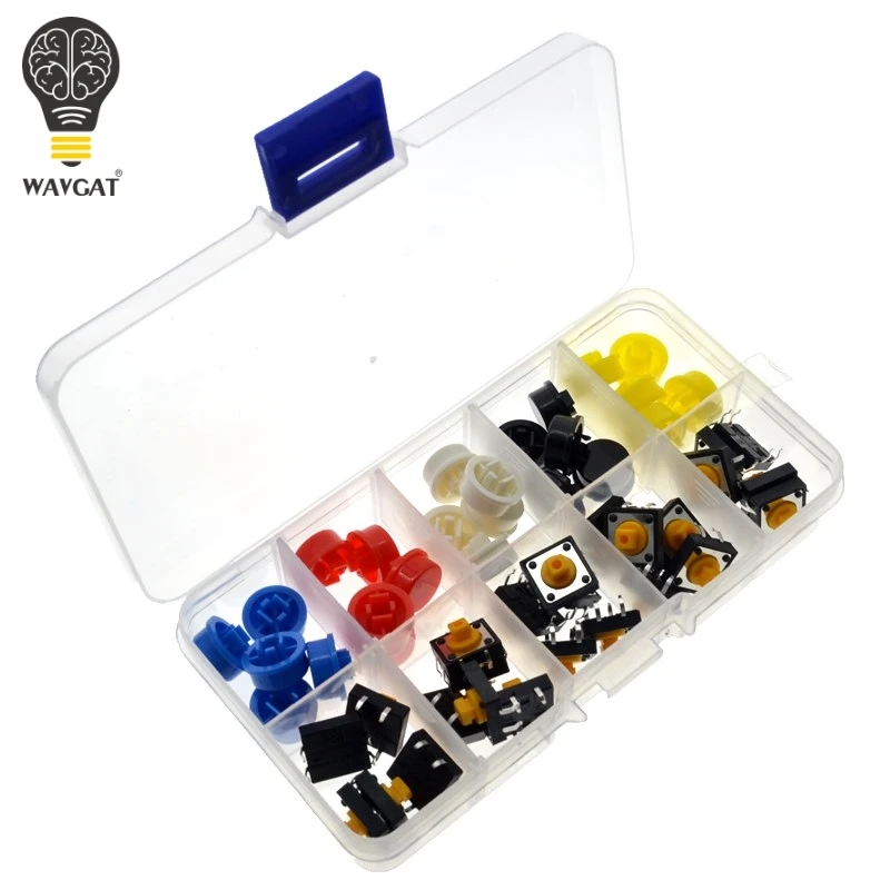 Тактильный кнопочный переключатель 25 шт. мини-выключатель 12*12*7 3 + крышка такта (5