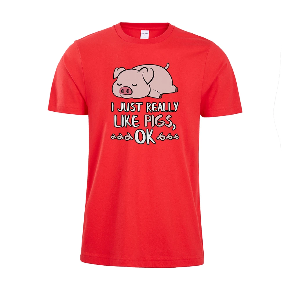 Красный Футболка со Свинкой для девочек Футболка с забавным животным Pig Gifts Idea Милая рубашка со Свинкой футболка «lover» Винтажная футболка для фермы - Цвет: Красный