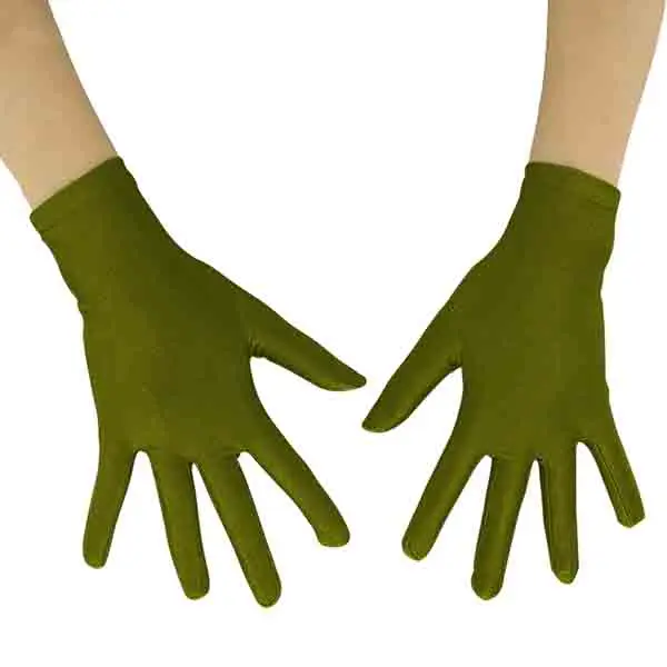 Army Green Ensnovo для взрослых 10 дюймов Длина запястья лайкра спандекс полный палец эластичная короткая перчатка Хэллоуин костюм унисекс велосипед мотокросса перчатки - Цвет: Army Green