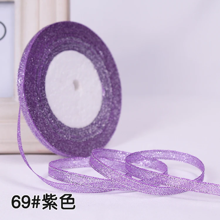 purple 6 мм 25 ярдов Единорог атласная лента пояс Свадебные Рождественские ленты подарочная упаковка «сделай сам» блестящая тонкая лента для украшения лента для Хэллоуина - Цвет: purple