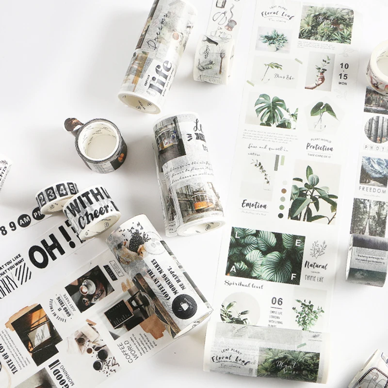 

Wasted time series paper washi tape DIY Decorative scrapbooking sticker album Scrapbook masking tape adhesive tapes