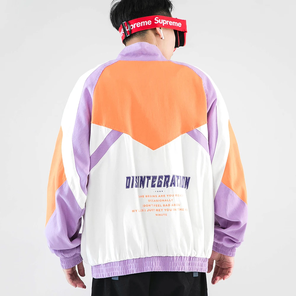 Винтажная цветная ветровка куртки пальто весна 2019 хип хоп повседневная верхняя