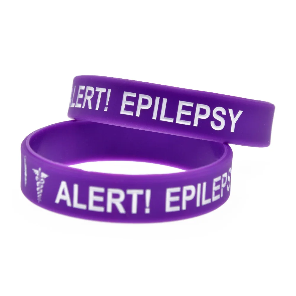 OBH 1 шт. оповещения эпилепсии Wristband Силикона комплекты джинсовой одежды Размеры