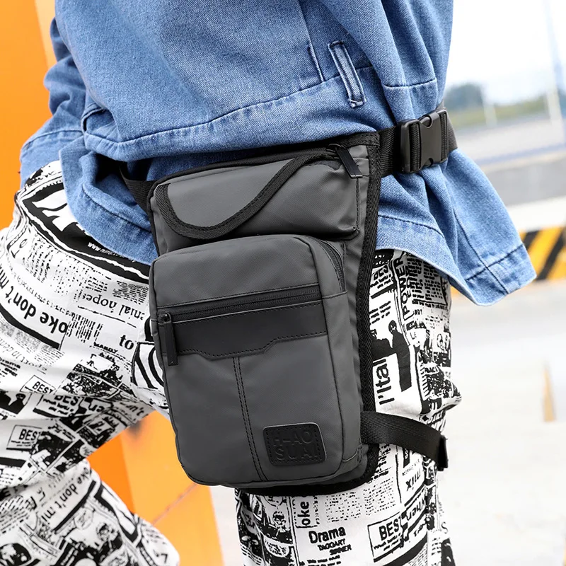 

Men Nylon Drop Leg Bag Waist Fanny Pack Belt Hip Bum Military Travel Multi-purpose Messenger Shoulder Bag Chest Bags XA110ZC